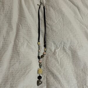 Chico's Black and Gold Multi-Stone Necklace